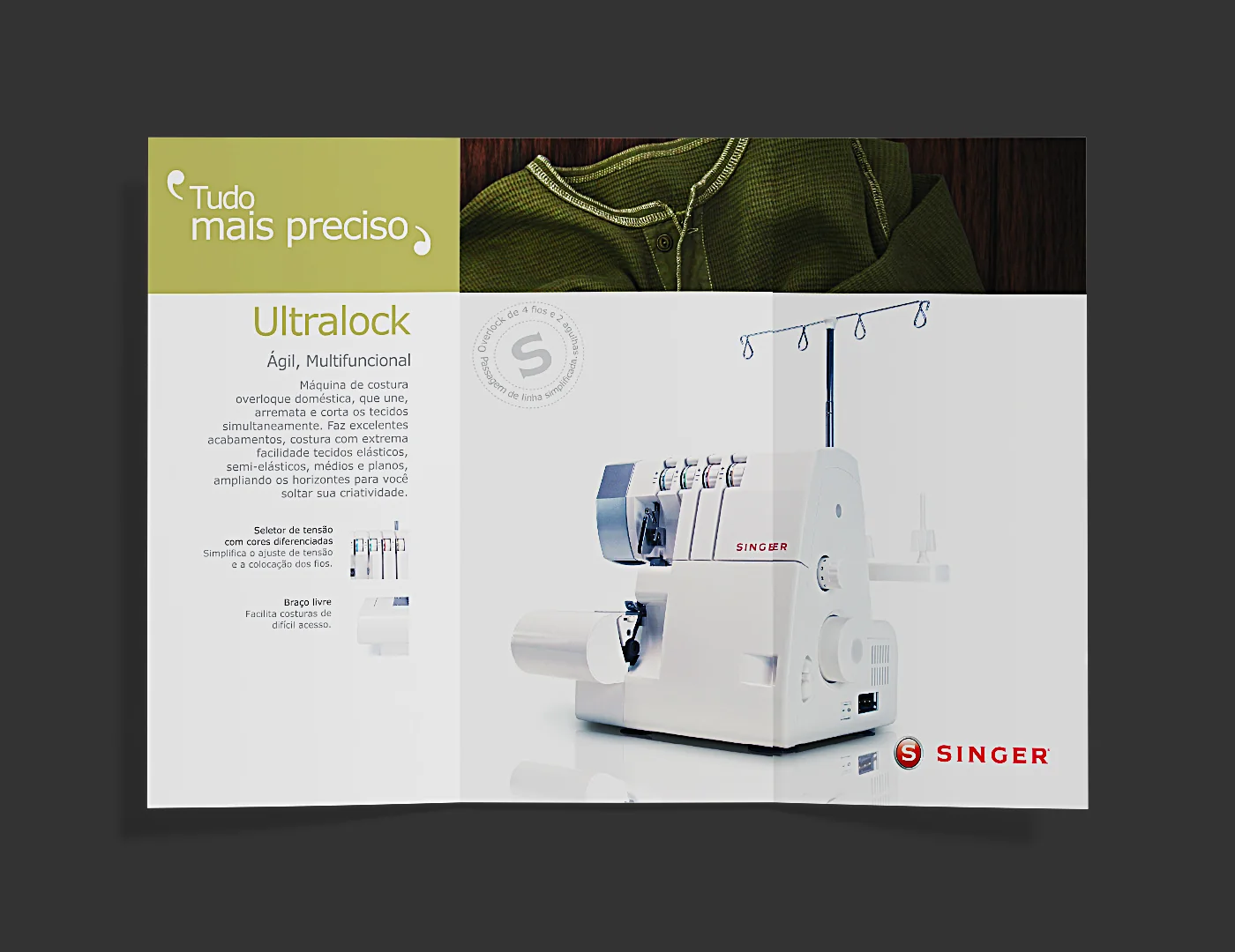 Ultralock · frente, material Singer